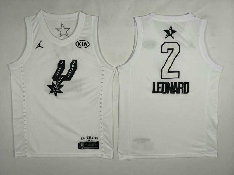 Men San Antonio Spurs #2 Leonard White 2108 All Stars NBA Jerseys